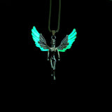 Fluorescent Angel Wings Goddess Necklace Pendant