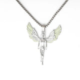 Fluorescent Angel Wings Goddess Necklace Pendant