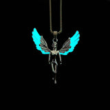 Fluorescent Angel Wings Goddess Necklace Pendant