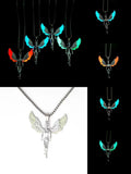 Fluorescent Angel Wings Goddess Necklace Pendant