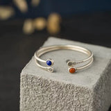 Vintage Small Fish Lapis Lazuli & Heather Red Agate Bracelet
