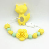 Silicone Fox Teether Pacifier Clip - Universal Soother Flower Clip