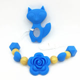 Silicone Fox Teether Pacifier Clip - Universal Soother Flower Clip