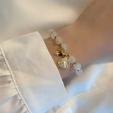 Pearl Cat-Eye Bracelet - Japanese Style Metal Sense