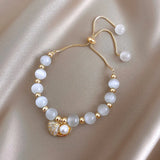 Pearl Cat-Eye Bracelet - Japanese Style Metal Sense