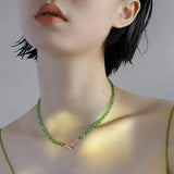 Green Necklace Female Clavicle Chain Short Temperament Necklace