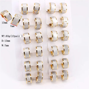 12 Pairs Snap Type Earrings for Girls in Four Seasons