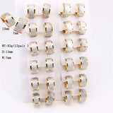 12 Pairs Snap Type Earrings for Girls in Four Seasons