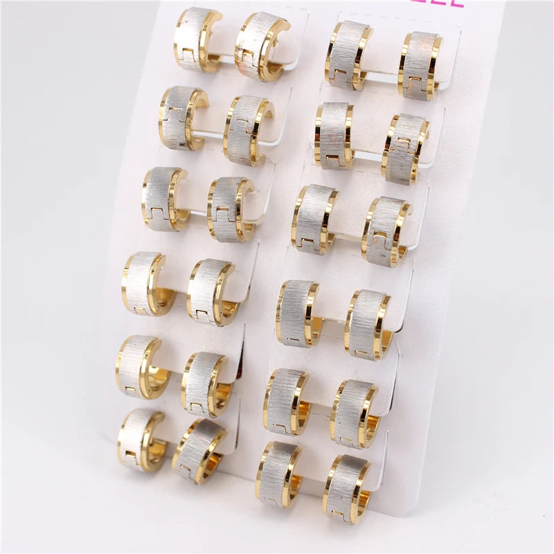 12 Pairs Snap Type Earrings for Girls in Four Seasons