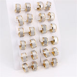 12 Pairs Snap Type Earrings for Girls in Four Seasons