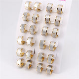 12 Pairs Snap Type Earrings for Girls in Four Seasons