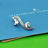 Zircon Inlaid 925 Silver Brooch Charm Jewelry