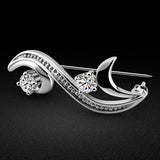Zircon Inlaid 925 Silver Brooch Charm Jewelry
