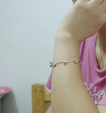 Girls 925 Sterling Silver Anklet Beads Solid Silver Anklet Women Charm Jewelry