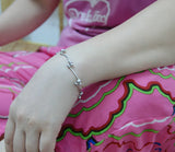 Girls 925 Sterling Silver Anklet Beads Solid Silver Anklet Women Charm Jewelry