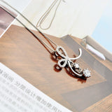 Girls Silver Flower Pendant Necklace on Snake Chain