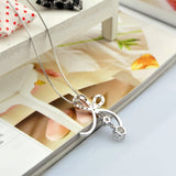 Girls Silver Flower Pendant Necklace on Snake Chain