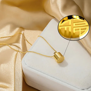 Square Titanium Steel Pendant Necklace