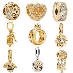 925 Sterling Silver Sun Pendant Bee Family Clip Bead for Bracelet DIY Jewelry