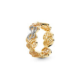 925 Silver Ginkgo Leaf Heart Honeycomb Butterfly Ring for Girlfriend