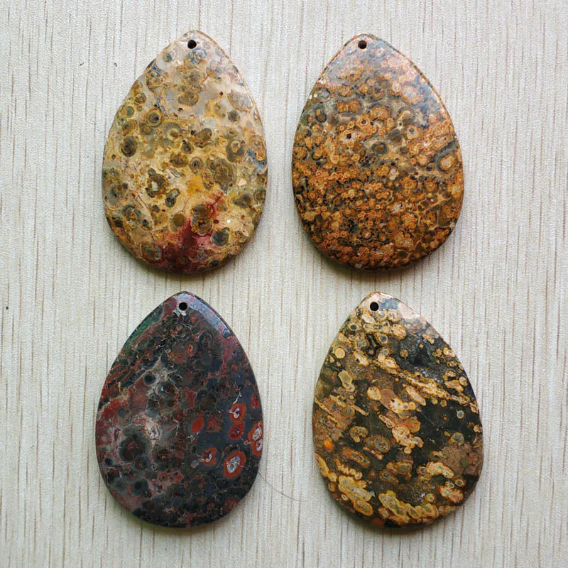 Chrysanthemum Stone Water Drop Charms Pendant 4pcs/lot