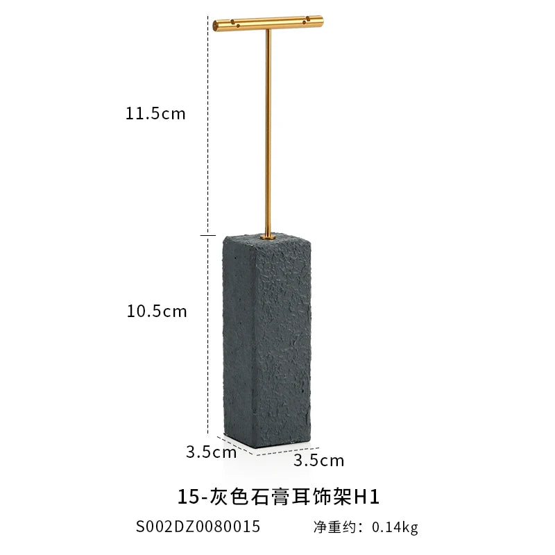 Gray Plaster Earring Rack Stone Earrings Display Stand
