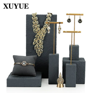 Gray Plaster Earring Rack Stone Earrings Display Stand