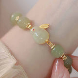 Hetian Jade Bunny Bracelet - Romantic Engagement Jewelry for Women