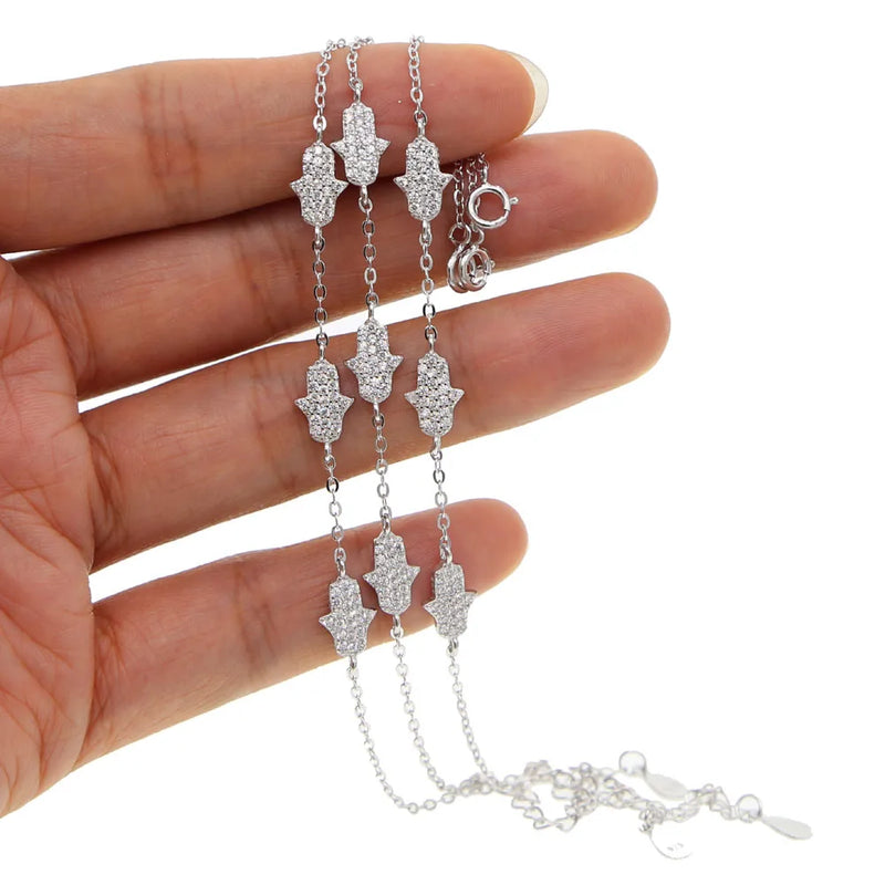 925 Sterling Silver Hamsa Bracelet for Women