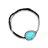 Elastic Turquoise Stone Charm Bracelet for Women