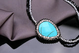 Elastic Turquoise Stone Charm Bracelet for Women