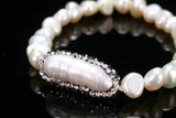 Baroque Pearl CZ Charm Bracelet for Women