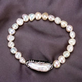 Baroque Pearl CZ Charm Bracelet for Women