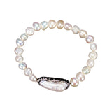 Baroque Pearl CZ Charm Bracelet for Women