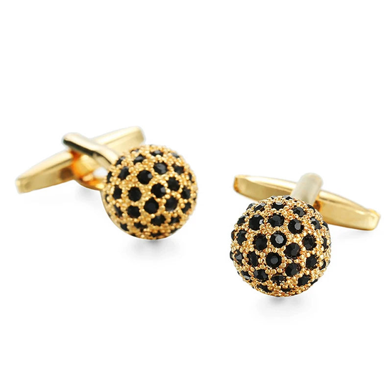 Crystal Ball Cufflinks Men French Shirt Wedding Jewelry