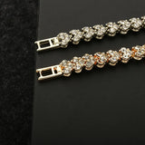 925 Silver Bracelet w/ Austrian Crystal Men's 10MM Gem