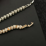 925 Silver Bracelet w/ Austrian Crystal Men's 10MM Gem
