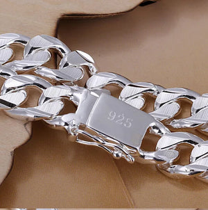 925 Sterling Silver Bracelet with 10MM Square Gem