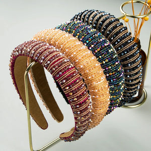 Beaded Hair Hoop Wide-Brimmed Headband