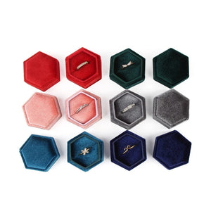 Flannel Hexagonal Jewelry Box, Heaven and Earth Cover Ring Box