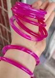 Rare rose red Chalcedony Agate Bangle Fine Jade Jewelry Bracelet