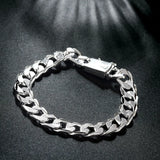Noble S925 Solid-Plating Bracelets Jewelry 10mm Square Jewelry