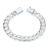 Noble S925 Solid-Plating Bracelets Jewelry 10mm Square Jewelry