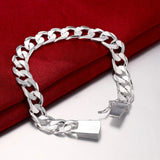 Noble S925 Solid-Plating Bracelets Jewelry 10mm Square Jewelry