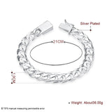Noble S925 Solid-Plating Bracelets Jewelry 10mm Square Jewelry