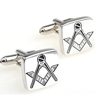 Brass Silvery Masonic Cufflinks French Shirt Cufflinks