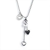 Hip-Hop Titanium Steel Hipster Peach Heart Set Chain