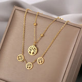 Hip-hop Wishing Tree Coin Necklace for European and American Style Sweater