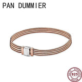 925 Silver Woven Tricolor Women's Watch Bracelet DIY Charm Jewelry