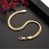 925 Silver Plated Snake Bone Chain Bracelet Men Women Jewelry